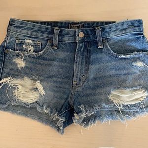 Abercrombie & Fitch Distressed Blue Shorts Size 27
